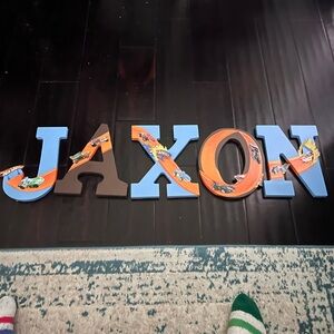 Customizable Kids Wall Decor - Blue and Brown